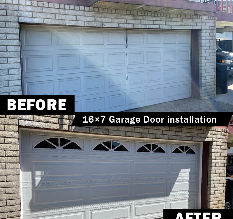 16×7 Garage Door installation - Before and After