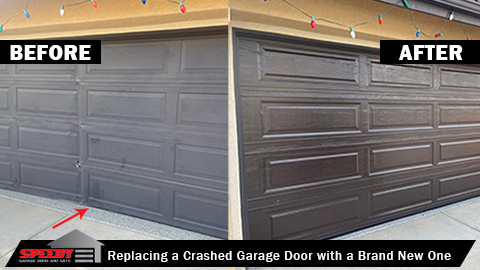 Replacing a Crashed Garage Door with a Brand New One