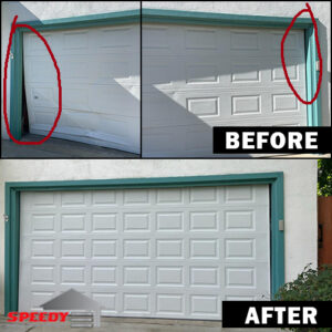 Damage Garage Door Before - New Garage Door Installation After